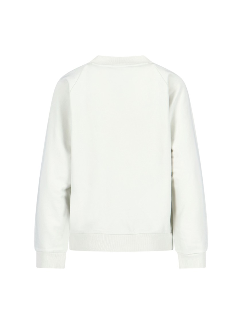 Marni Knitwear With Floral Print And Ribbed Finish In White