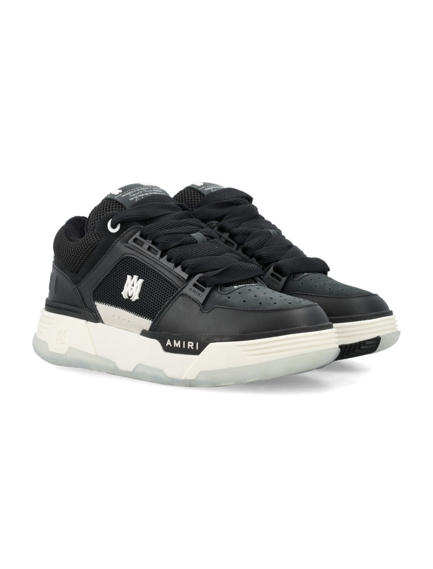 Amiri Black Low Top Sneakers With Logo Patch On The Tongue And Logo Lettering On The Heel In Leather Man In Black