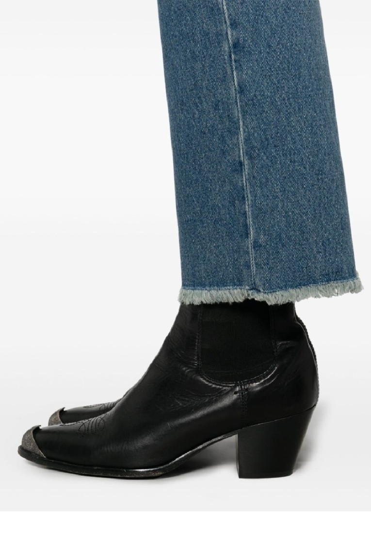Golden Goose Golden Ws Cropped Flare Medium Wash Jeans In Blue