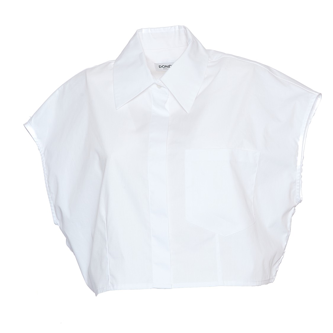 Dondup Cropped White Shirt With Lace Detailing In White