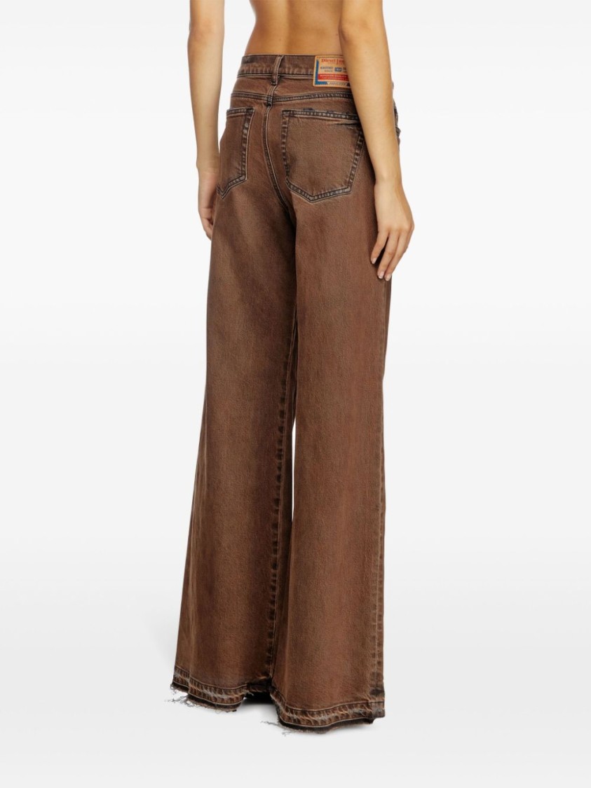Diesel 1978 D-akemi Wide-legged Jeans In Brown