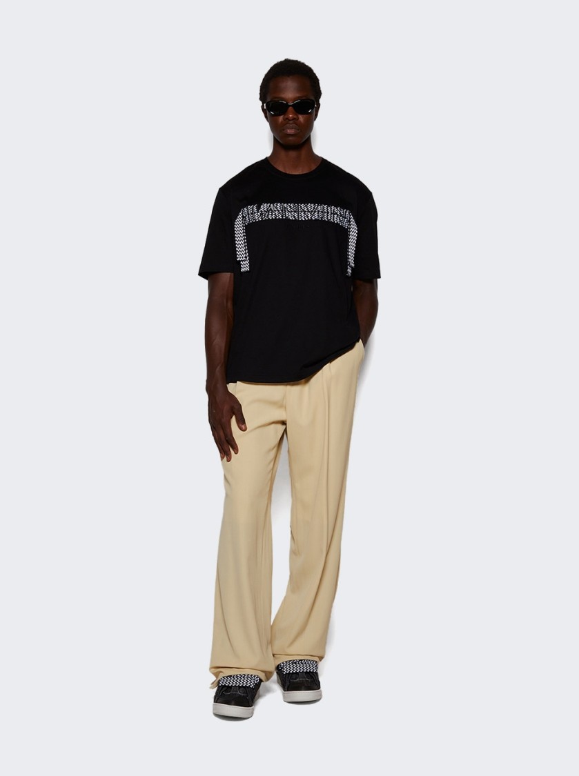 Shop Lanvin Denim Curb Sneakers Black