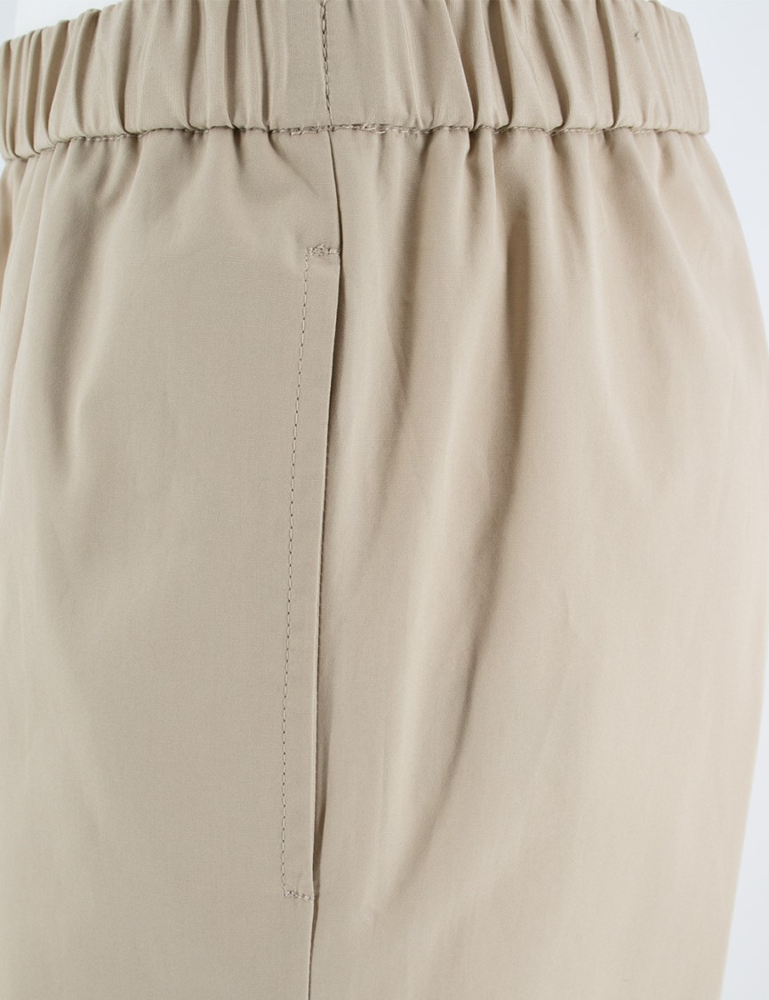 Shop Aspesi Straight Leg Cotton Trousers With Elasticated Waist In Neutrals