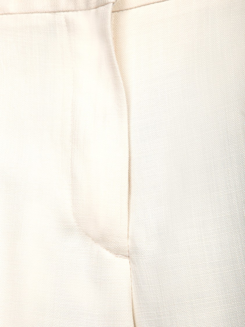 MSGM MSGM WIDE-LEG WHITE TROUSERS WITH TAILORED FIT