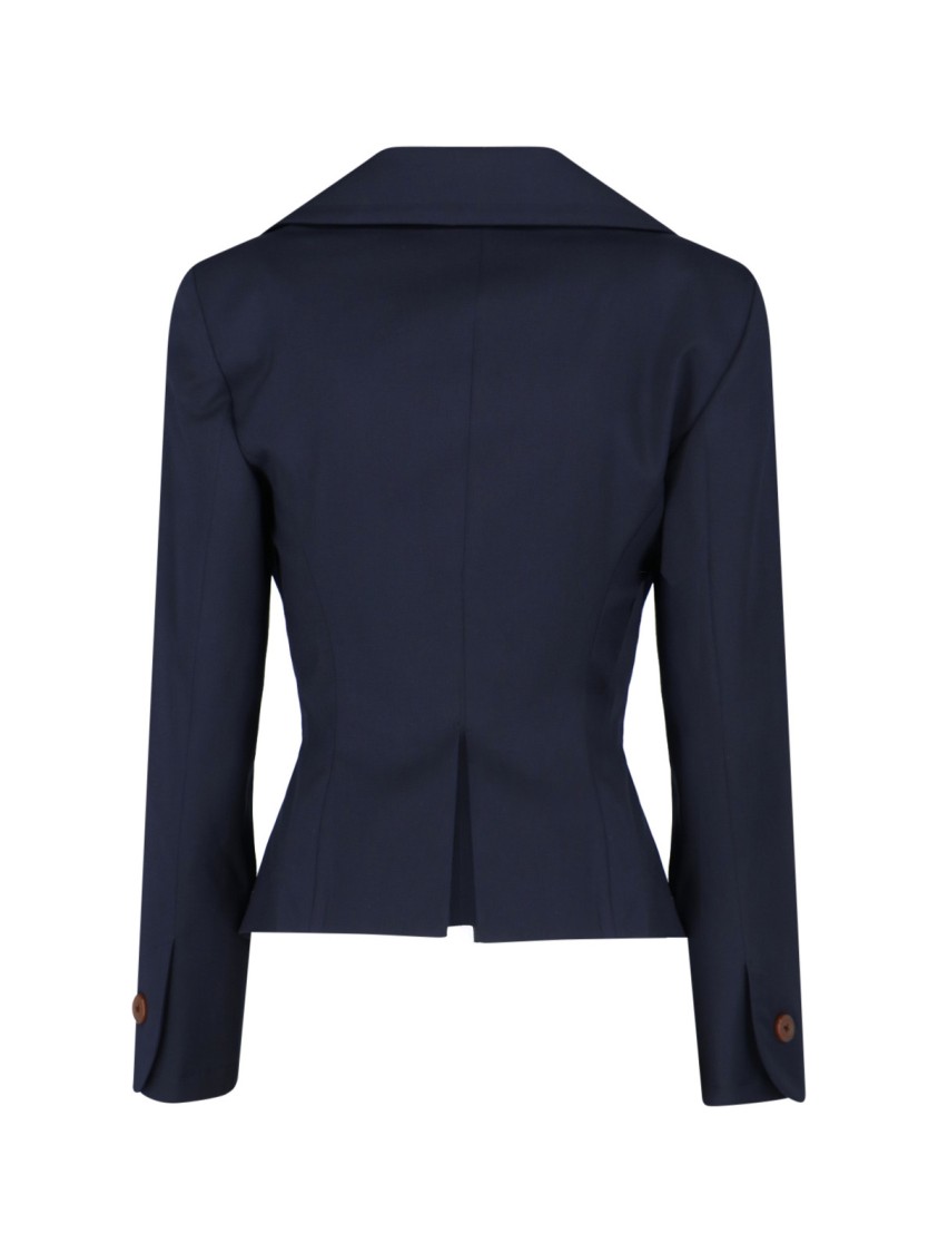 Vivienne Westwood Tailored Jacket With Buttoned Back Vent In Blue