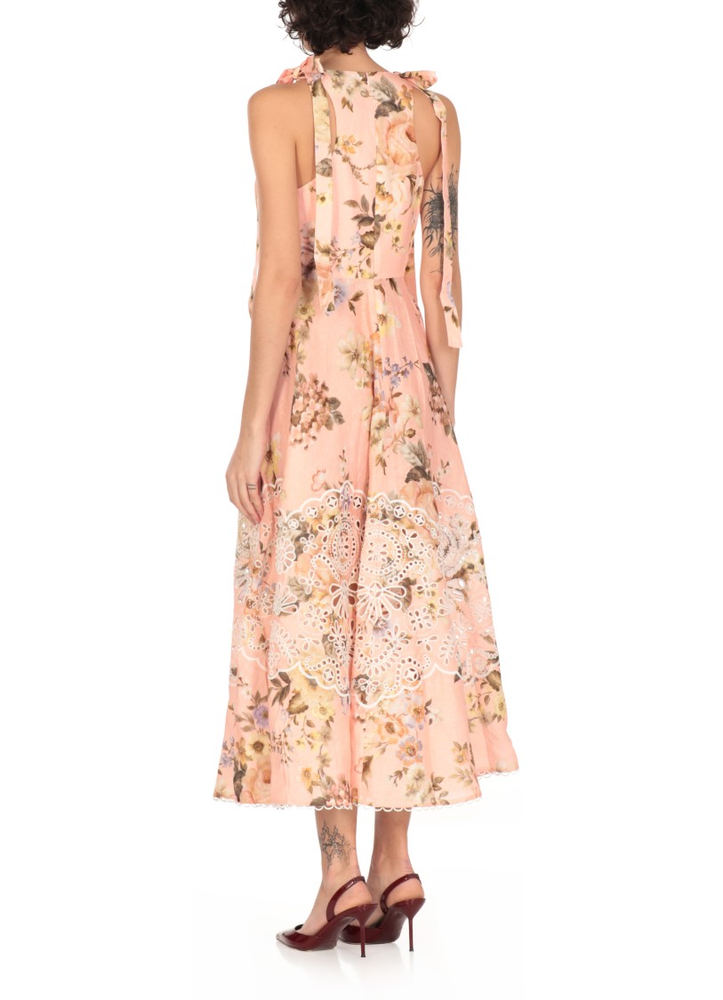 Zimmermann Acacia Broderie Anglaise Linen Midi Dress In Neutrals