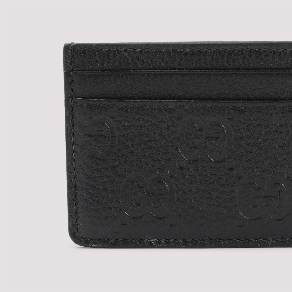 Gucci Compact Leather Card Case In Black