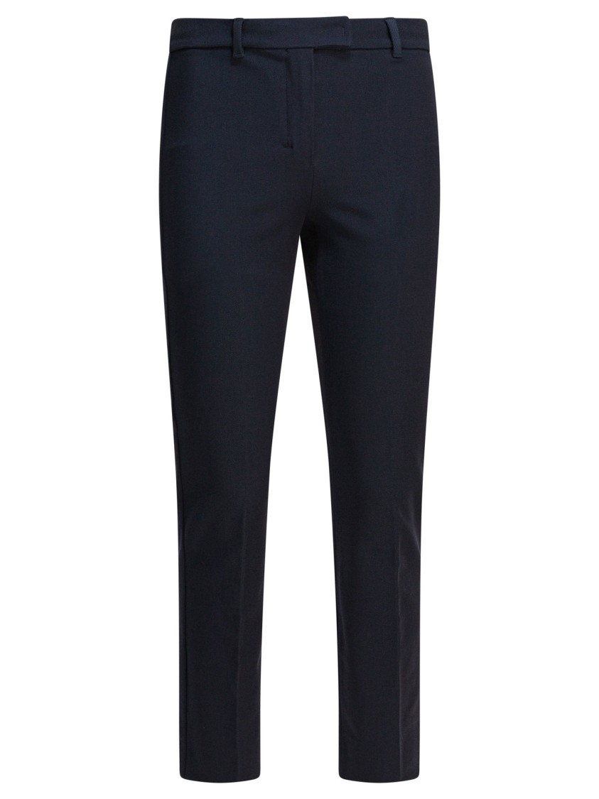 Max Mara Slim Cropped Trousers With Mid-rise Waist In Black