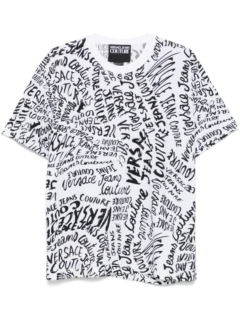 Shop Versace Jeans Couture Black Cotton T-shirt