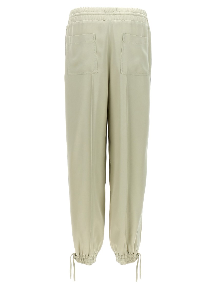 Jil Sander Fluid Viscose Blend Joggers With Adjustable Drawstring In Neutral