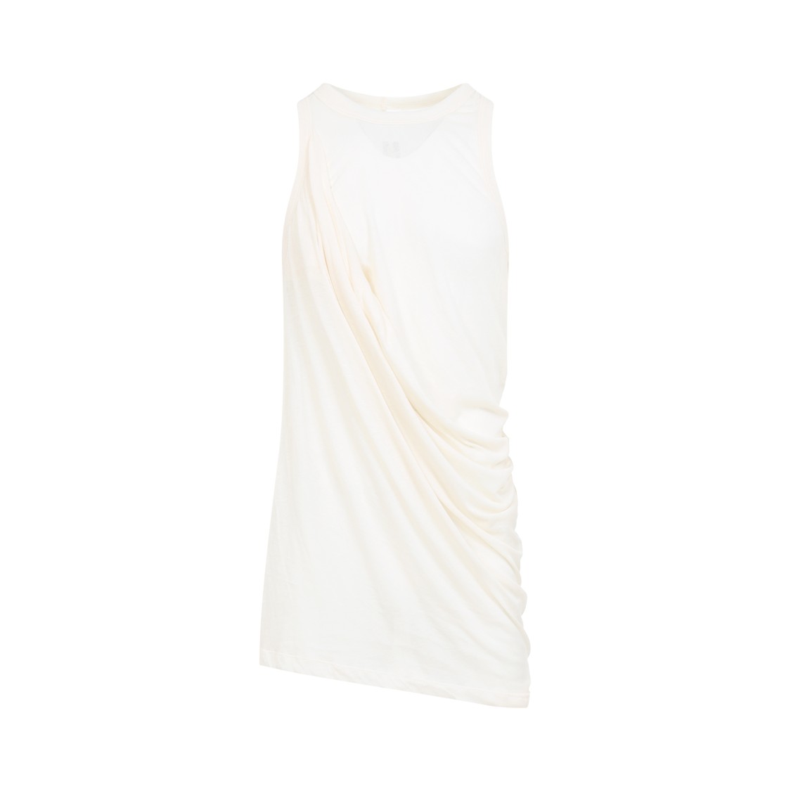 Rick Owens Draped Cotton Sleeveless Top In Neutral Palette In Neutrals