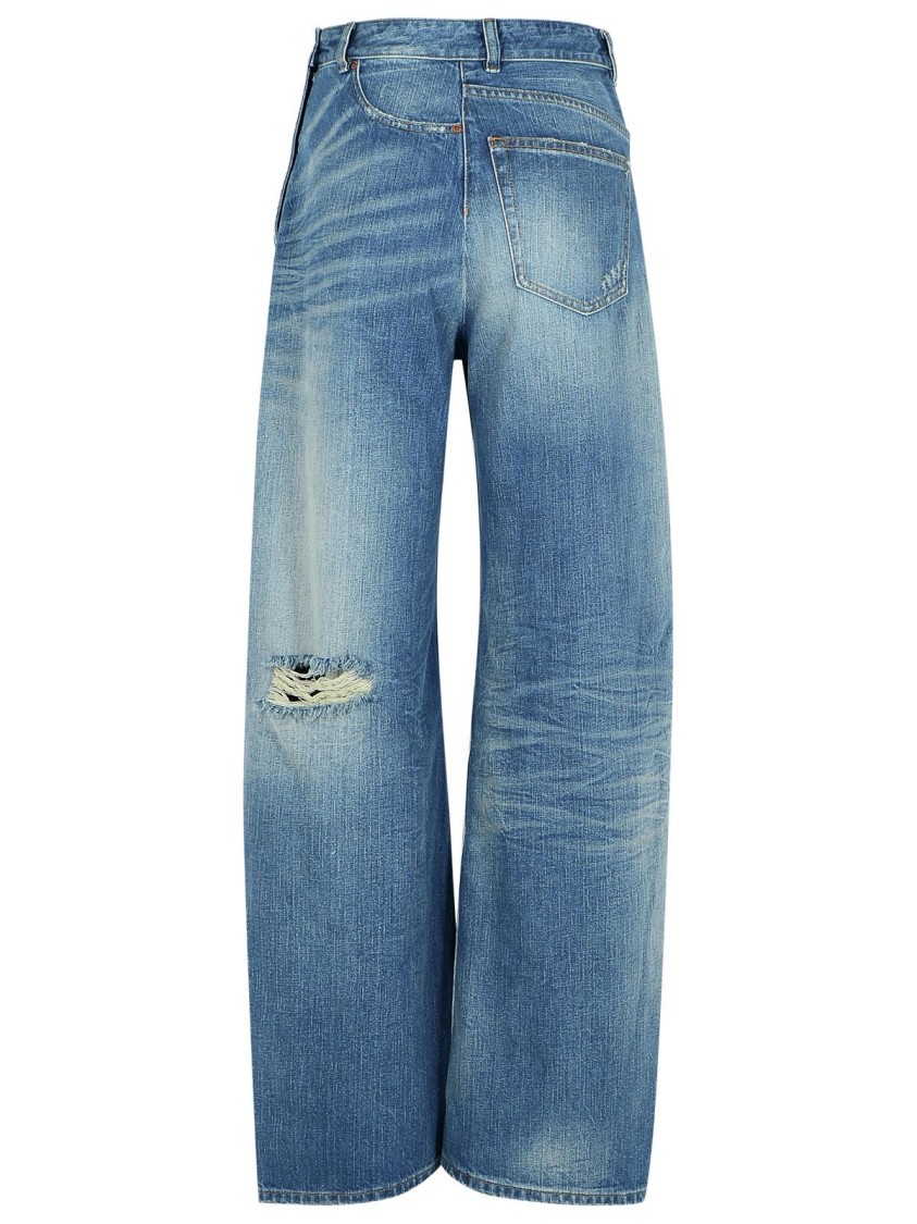 Shop Mm6 Maison Margiela Mm6 By Maison Margiela Reverse' Blue Denim Jeans