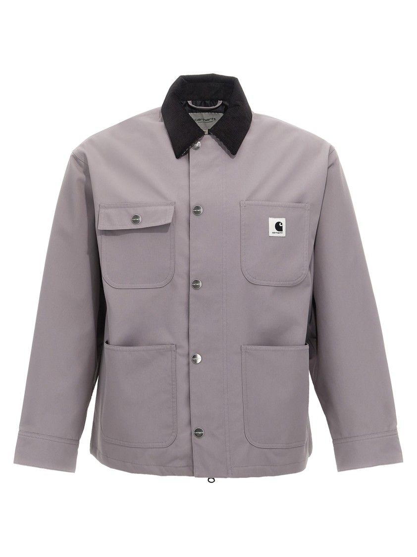 Carhartt Omens Yosemite Clapton Patch-pockets Relaxed-fit Woven Jacket In Gray