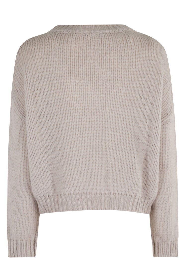 Roberto Collina Textured Knit V-neck Sweater In Neutral