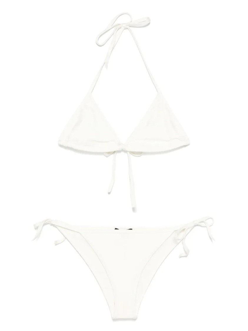 Balmain Classic Triangle Bikini With Halter Neck In Red