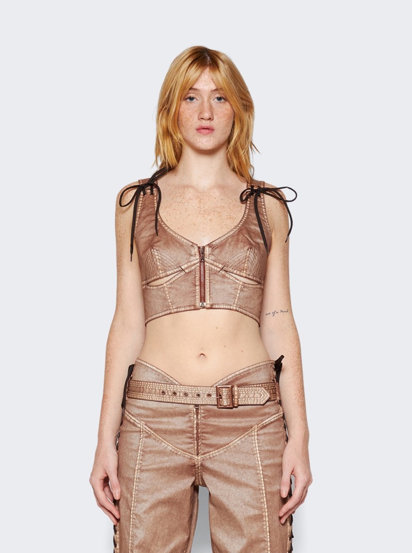 Shop Jean Paul Gaultier Laced Crop Top