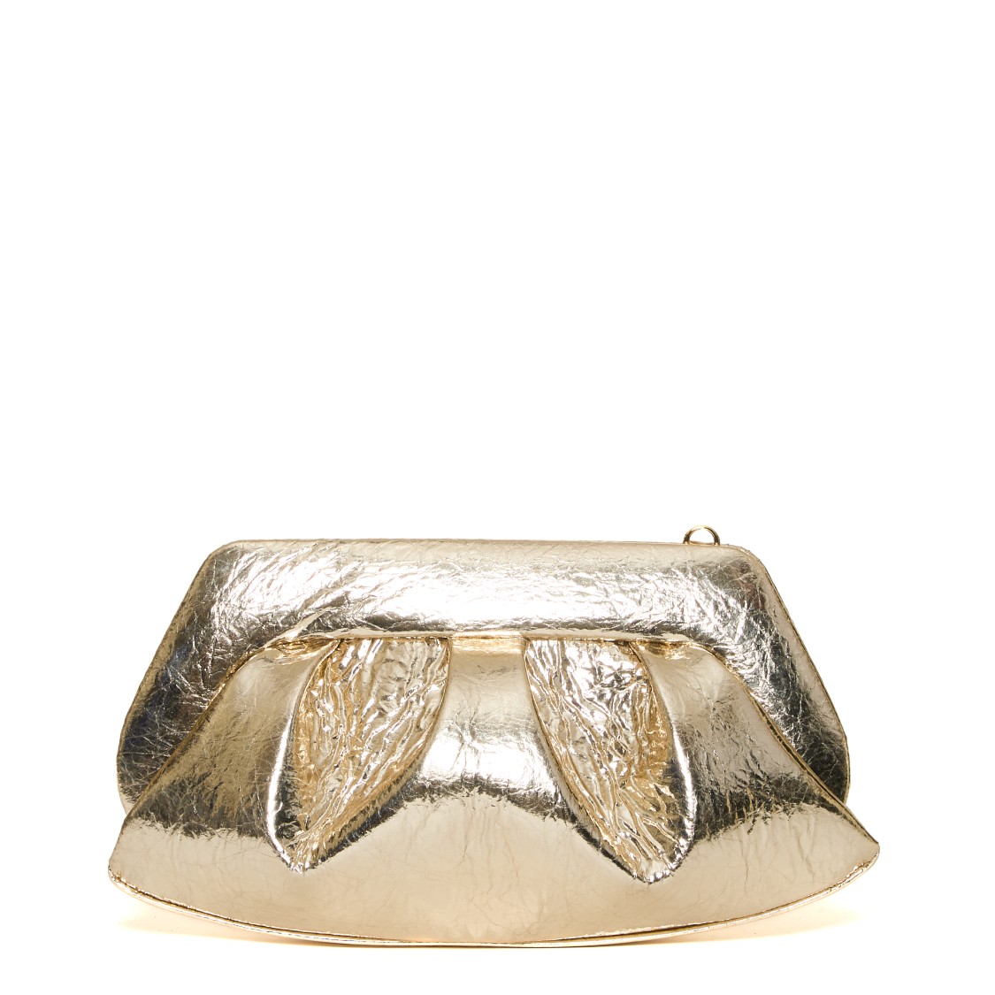 Themoirè Mirror Gold Clutch Medium In Gold