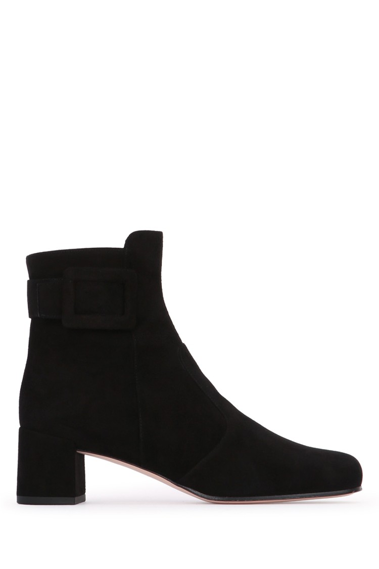 Roger Vivier Trs Vivier Suede Ankle Boots In Black