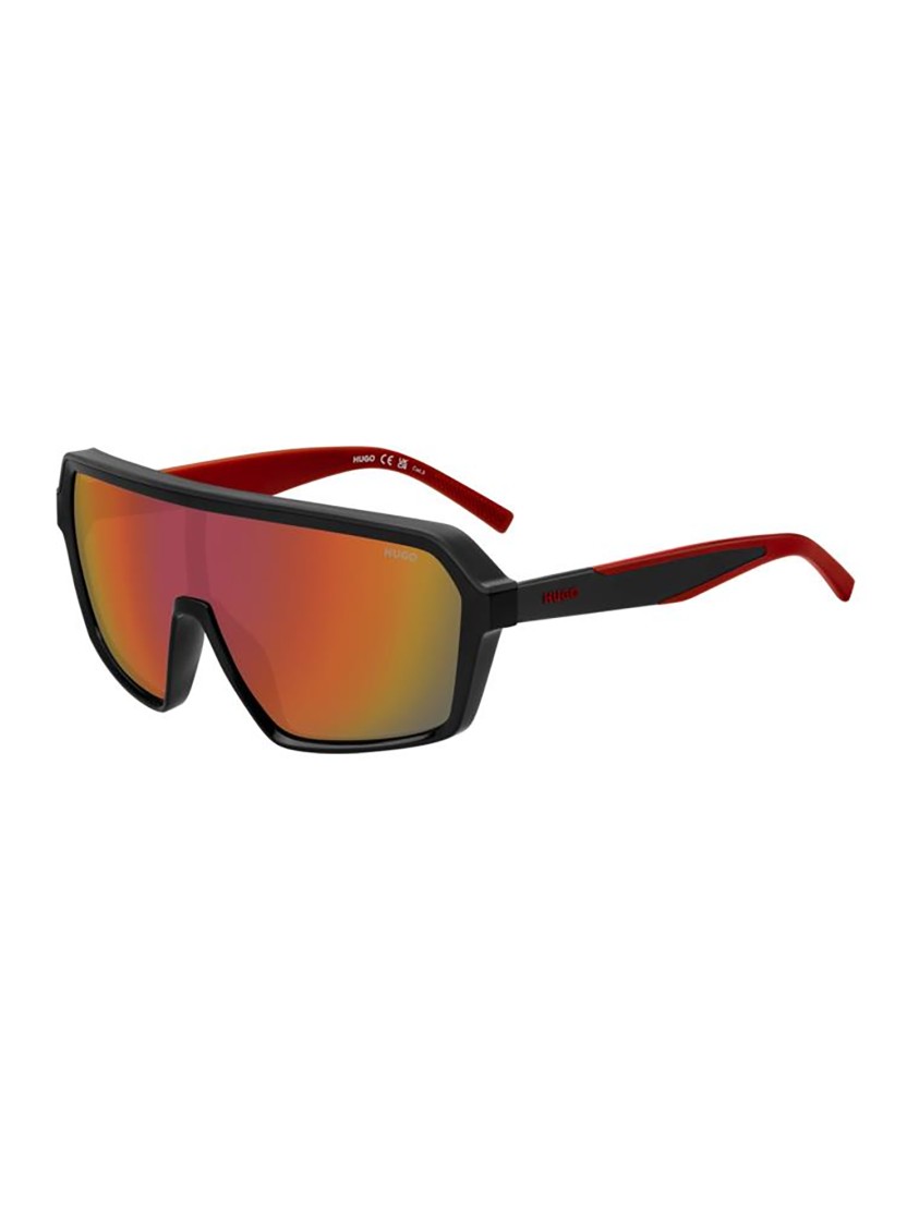 Hugo Boss Angular Black Sunglasses With Contrasting Temples