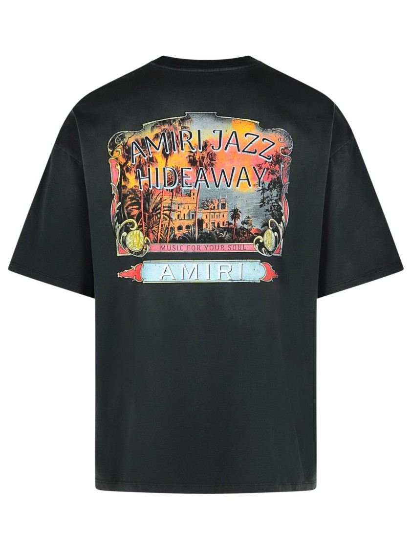 Amiri Jazz Hideaway Logo-print Cotton T-shirt In Black