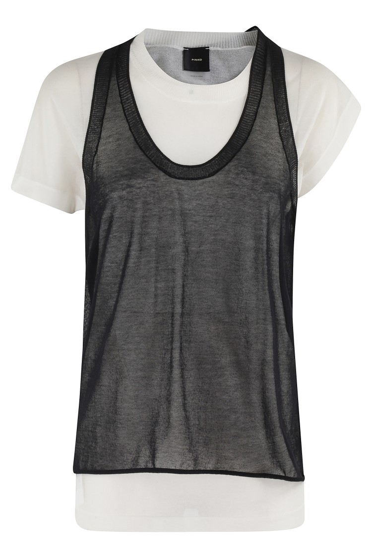 Shop Pinko Mark Cotton Crepe Sweater In Black