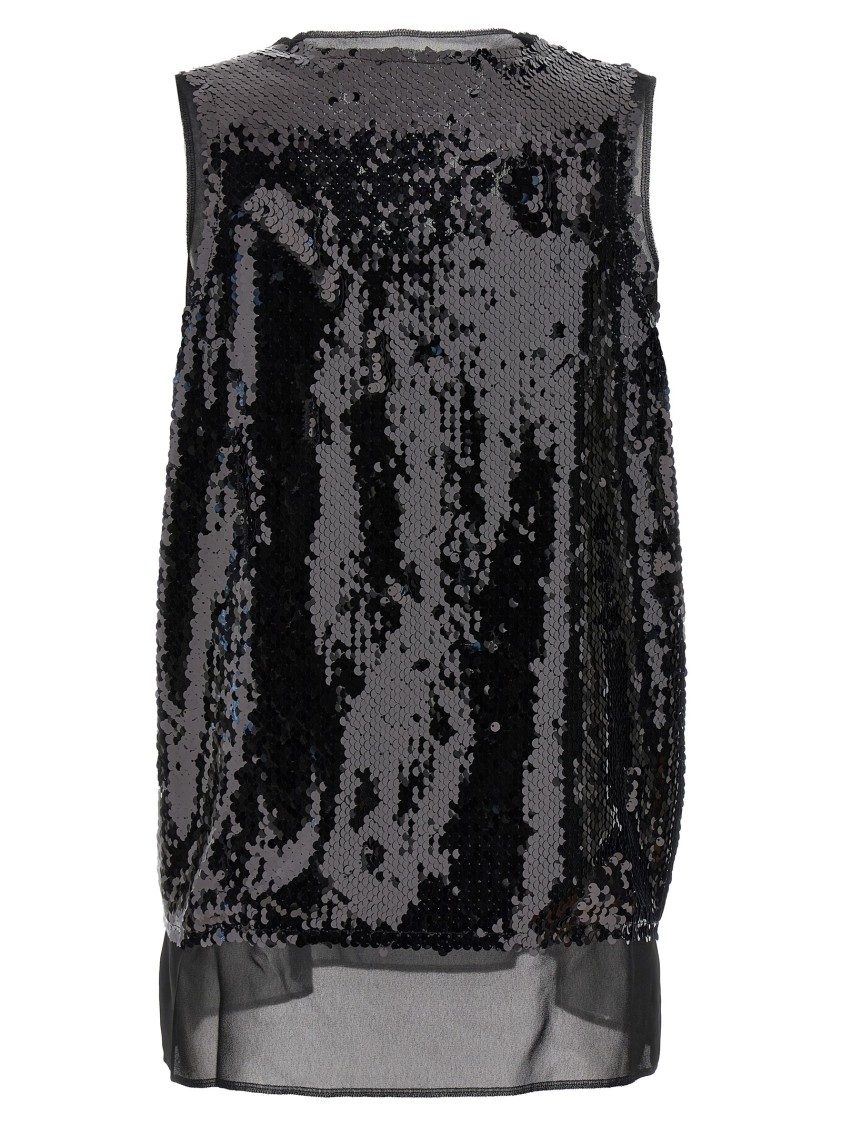 Comme Des Garçons Black Sequin Top In Black