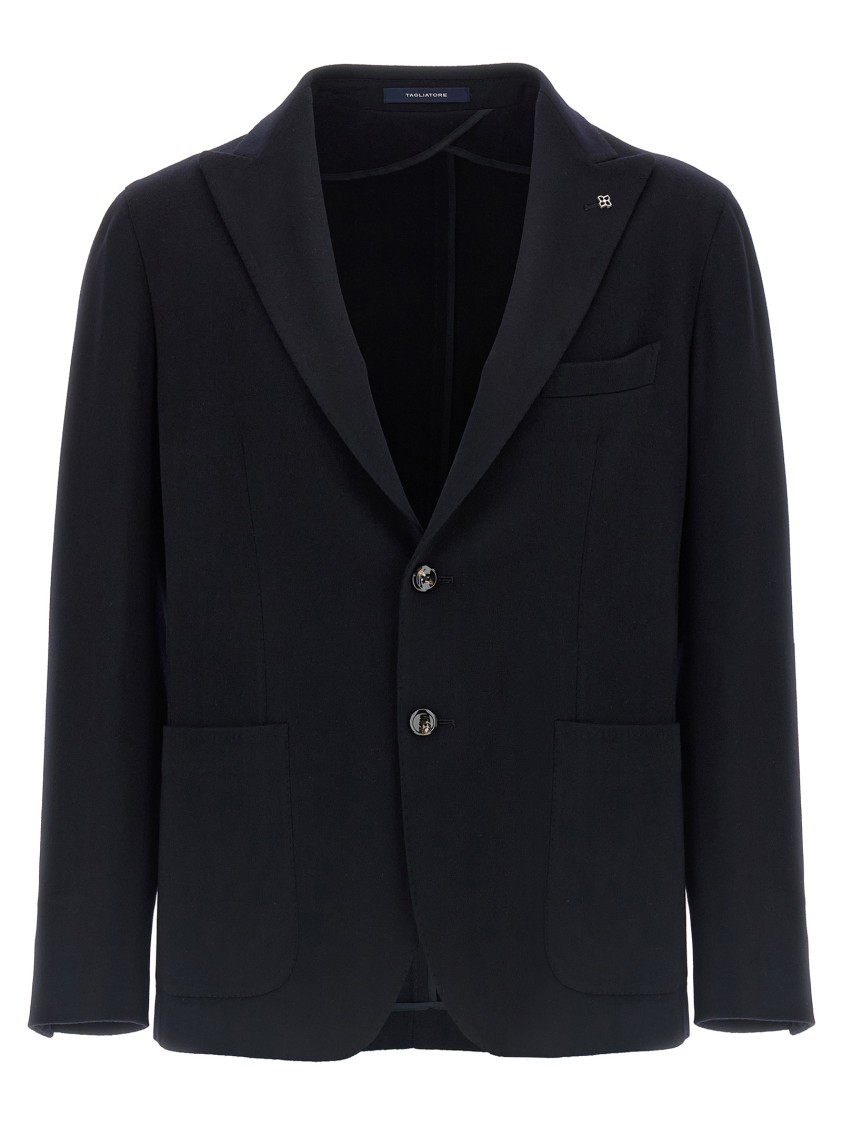 Tagliatore Square Pattern Blazer With Multiple Pockets