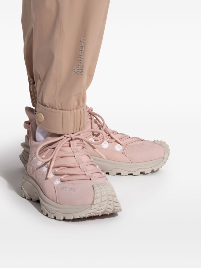 Shop Moncler Sneakers With Chic Soft Pink Upper