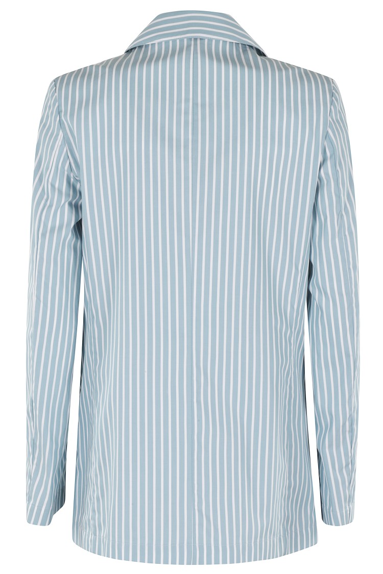 Myths Turquoise And White Striped Lightweight Blazer