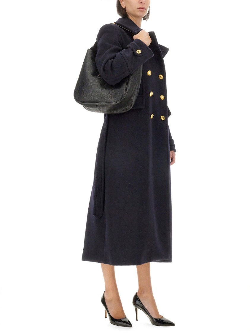 Tom Ford Double-breasted Military Coat In Black