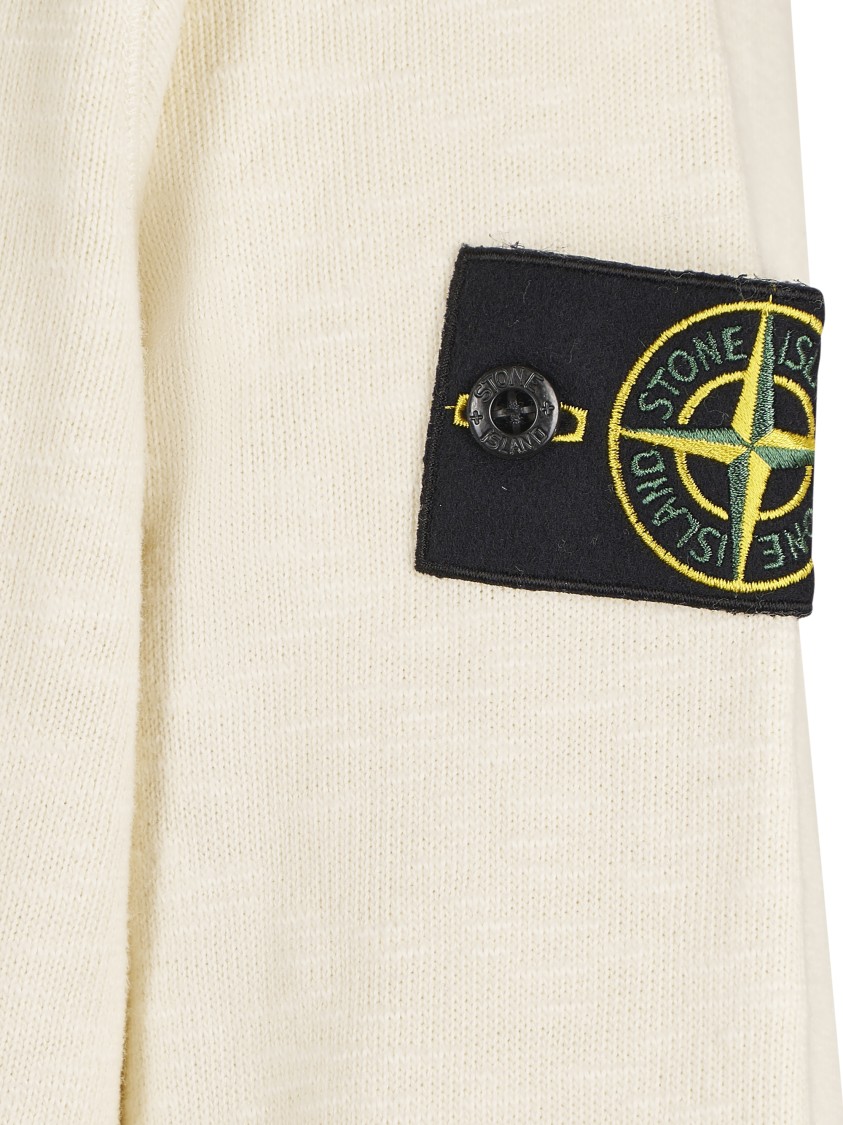 Stone Island Textured Knit Sweater With Crew Neckline In Neutral