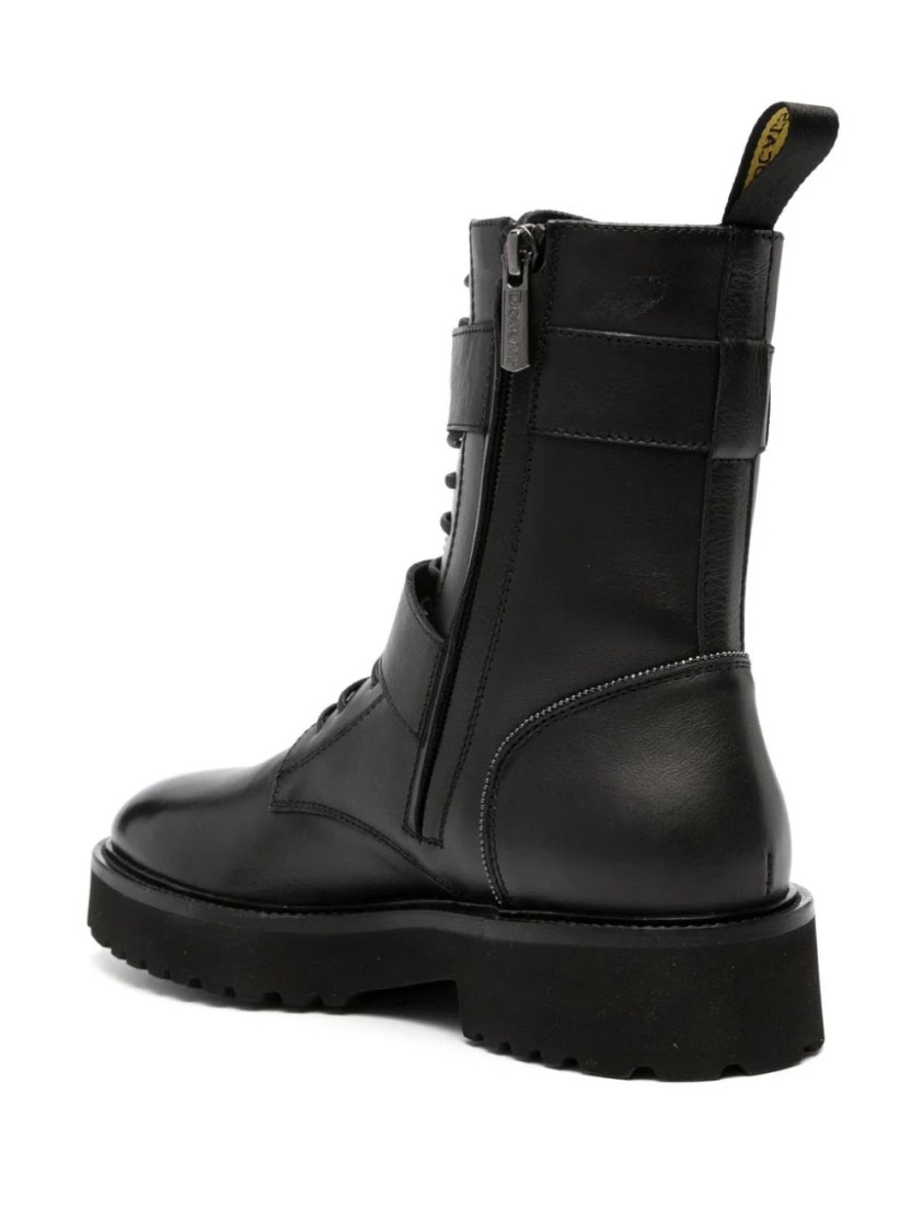 Doucal's Double Buckle Ankle Boot In Black