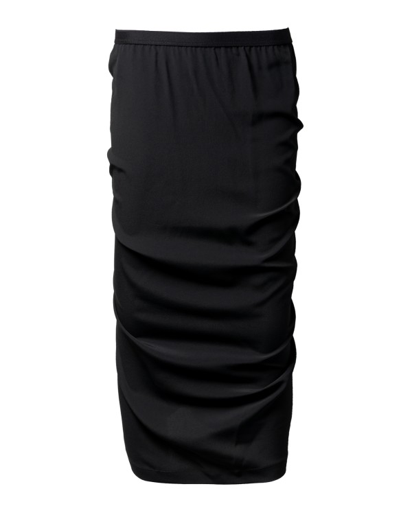 スカート Rick Owens Structured Black Skirt With Rib-Knit Waistband Rick Owens Structured Black Skirt With Rib-Knit Waistband