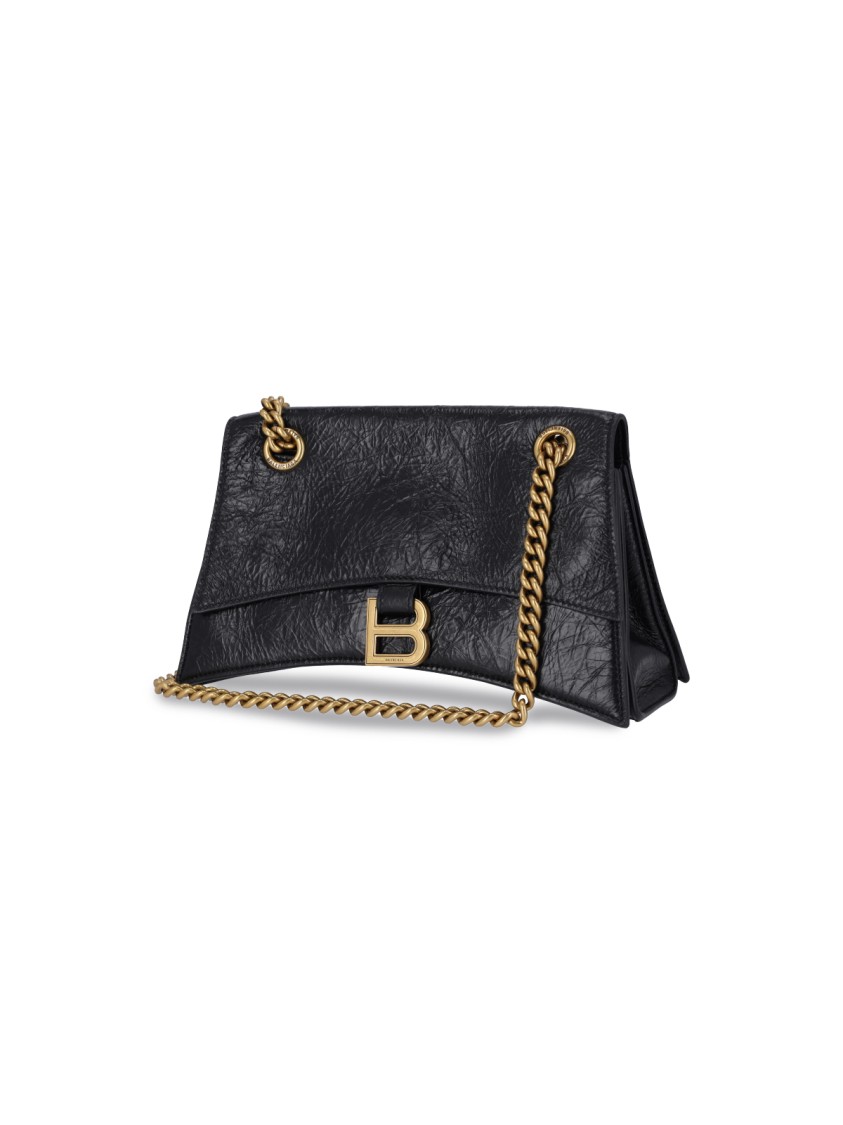 Balenciaga Crush Shoulder Bag Xs In Black