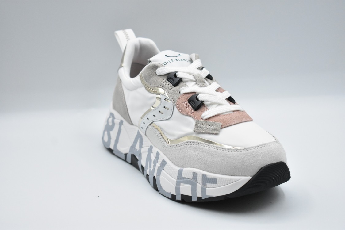 Shop Voile Blanche Sneakers With Laced Closure And Chunky Sole In Grey