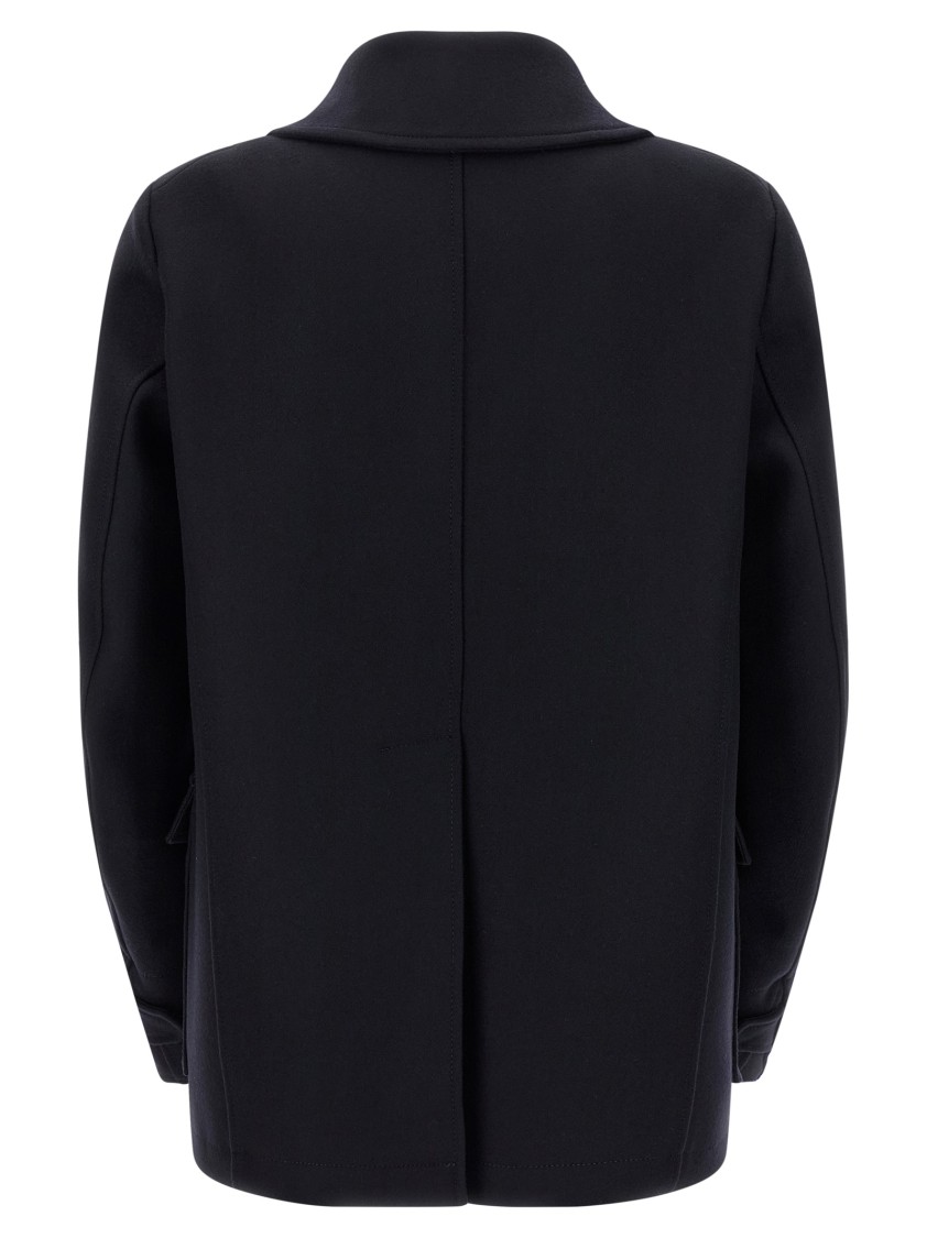 Dsquared2 Wool Coat With Button Detailing And Pockets In Black