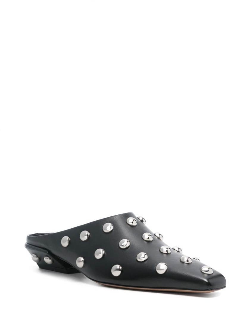 Paris Texas Studded Pointed Toe Mule In Black
