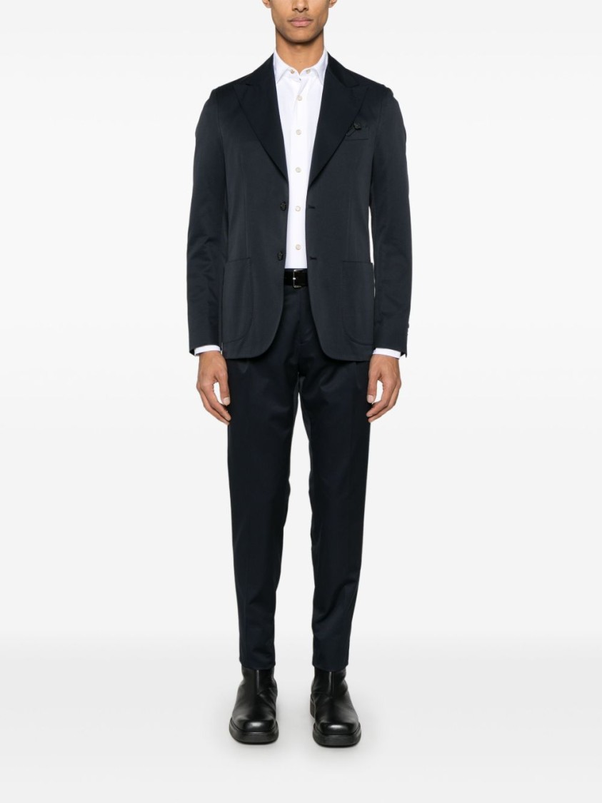 Lardini Blue Suit With Notch Lapel In Blue