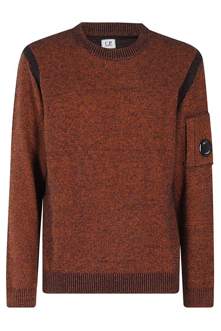 C.p. Company Textured Fleece Knit Sweater In Black