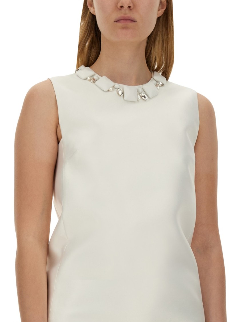 ワンピース Versace Mini Duchesse Dress With Crystals Versace Mini Duchesse Dress With Crystals In White | ModeSens