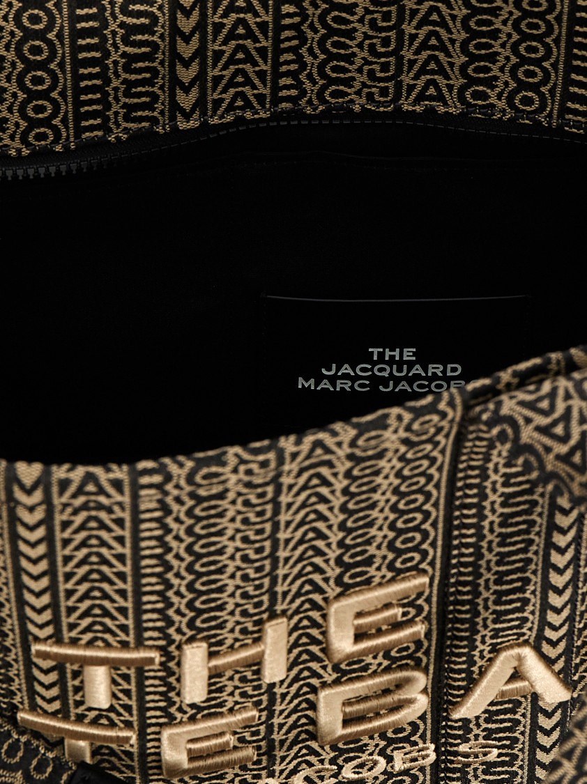 Marc Jacobs 'the Monogram Jacquard Large Tote' Shopping Bag In Black