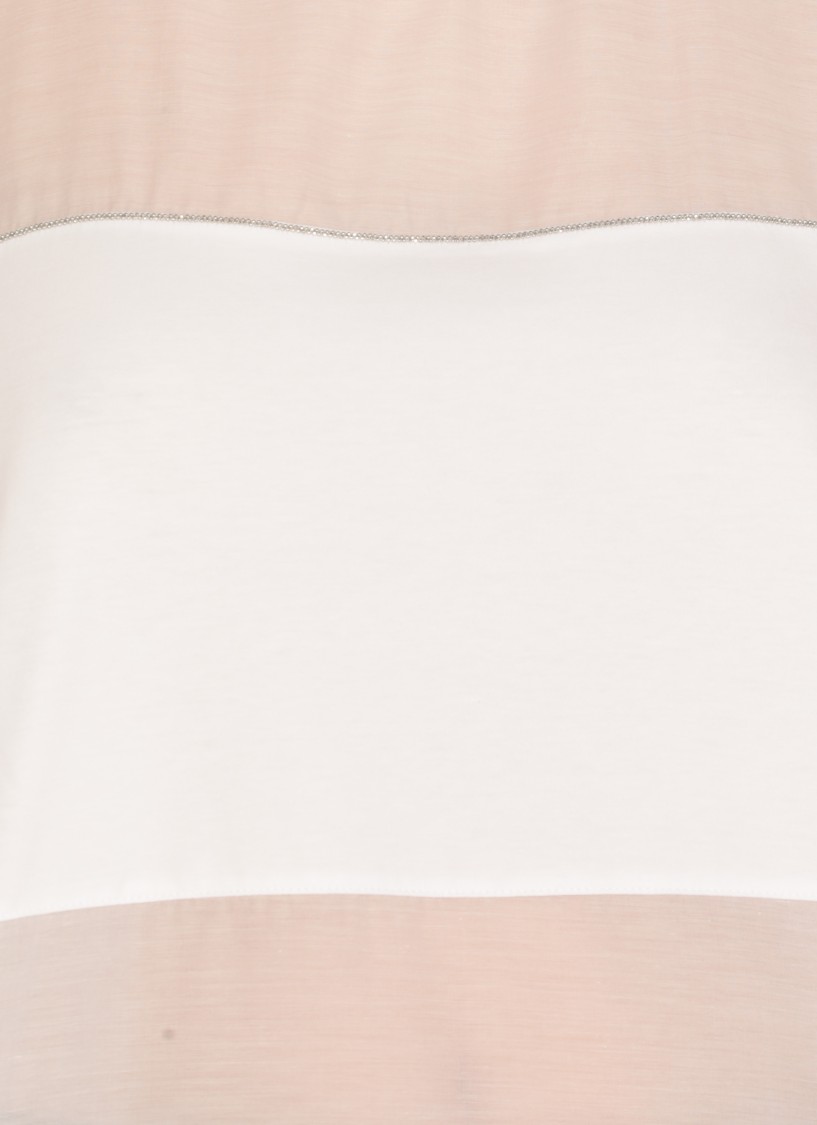 Peserico White Cotton And Silk T-shirt In White