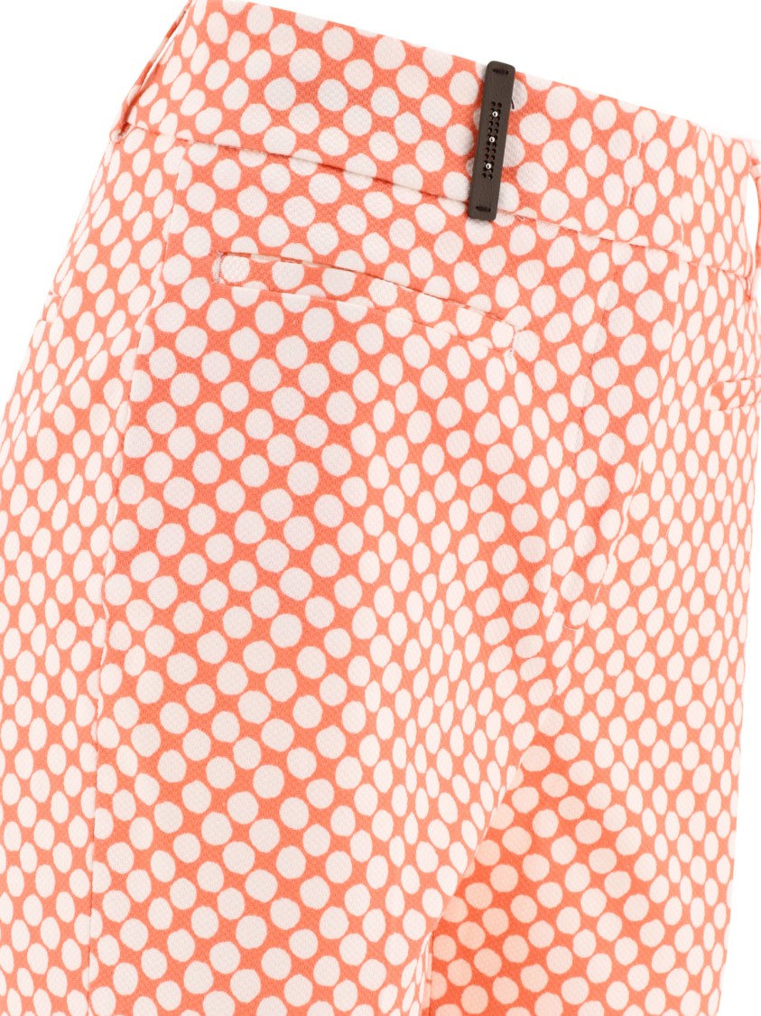 Peserico Cropped Trousers With Playful Polka-dot Pattern In Multi
