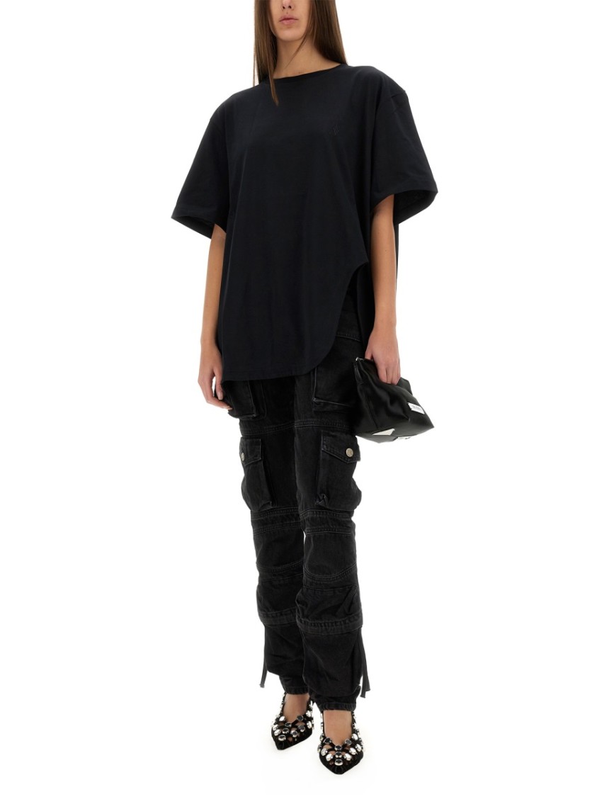 Attico Logo Embroidered Oversized T-shirt In Black