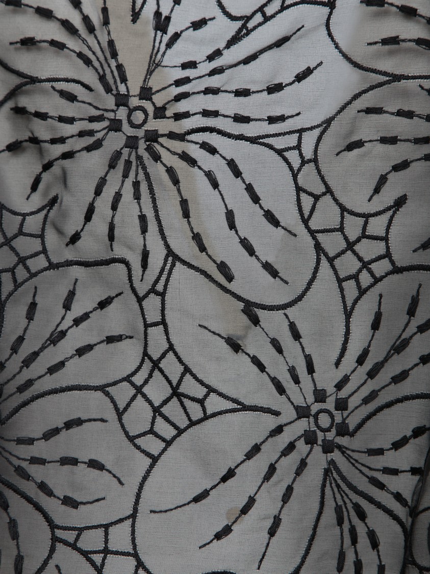 GENNY GENNY SHEER ORGANZA JACKET WITH FLORAL PATTERN