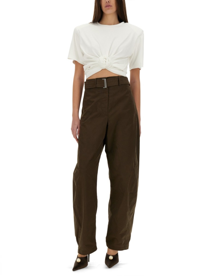 Magda Butrym Wide-leg Trousers And Belt In Brown