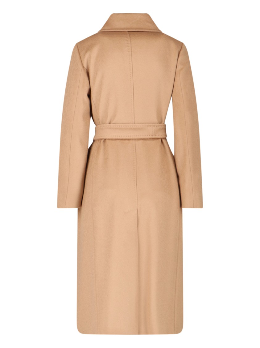 Max Mara Long Length Belted Waist Jacket In Brown