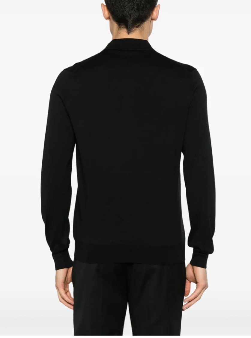 Shop Tagliatore Silk-cotton Blend Polo With Classic Design