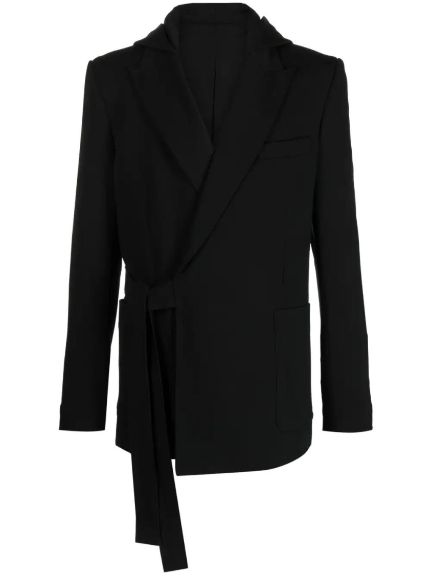 Balmain Hooded Blazer In Smooth Technical Jersey In Black