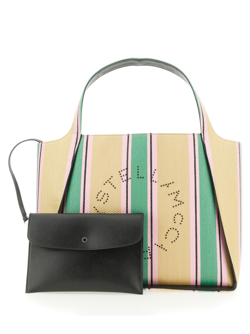Stella Mccartney Tote Bag With Double Handles And Logo Detail In Multicolor